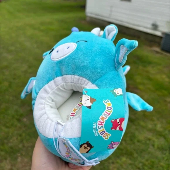 Squishmallow Slippers Tatiana The Dragon Kids Size 11-12 - Picture 2 of 4